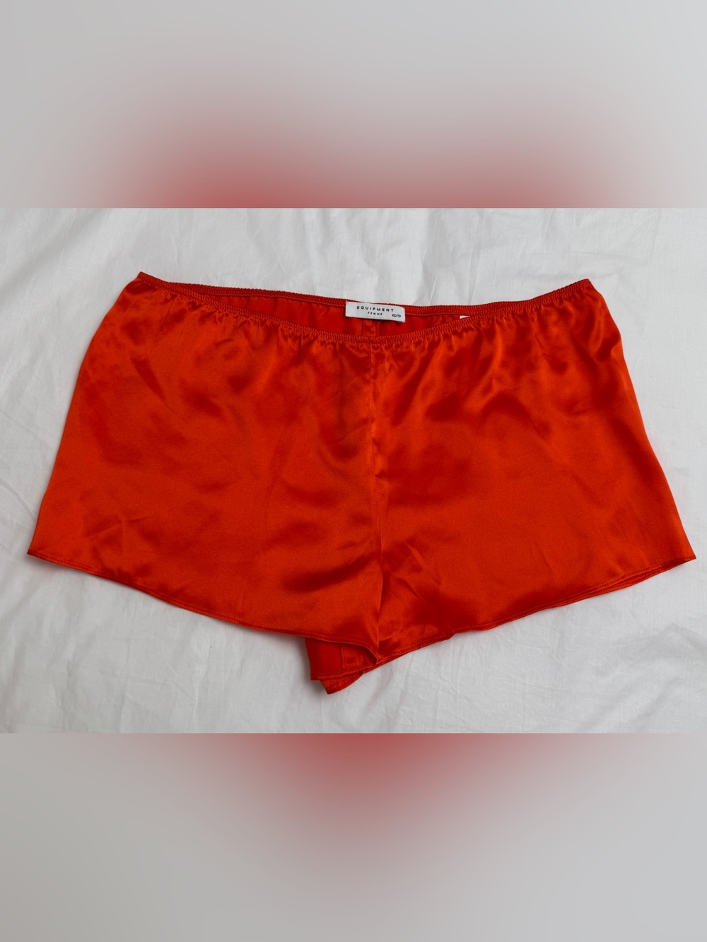 Equipment Femme Orange 100% Silk Tap Shorts Size XS Loungewear Colorful Comfy